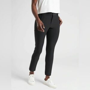Athleta Stellar Trouser Black Wrinkle Abraision Resistant Stretch Fabric Size 6